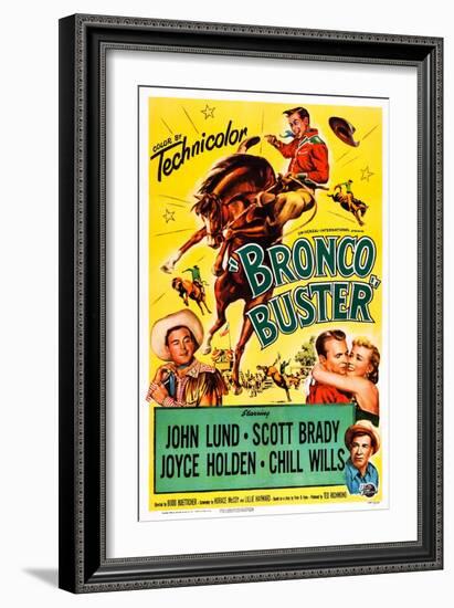 Bronco Buster, Scott Brady, John Lund, Joyce Holden, Chill Wills, 1952-null-Framed Art Print