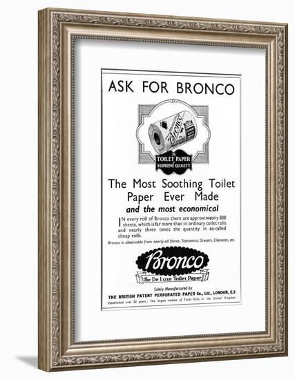 Bronco, Toilet, Paper, Advertisement-null-Framed Photographic Print