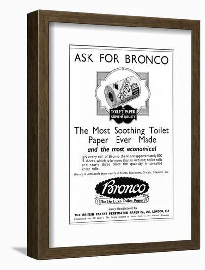 Bronco, Toilet, Paper, Advertisement-null-Framed Photographic Print