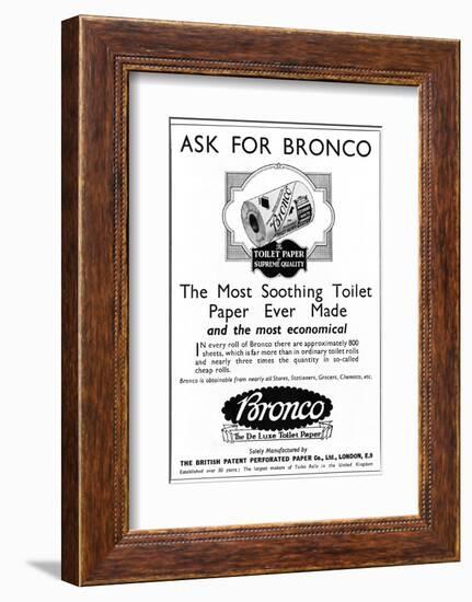 Bronco, Toilet, Paper, Advertisement-null-Framed Photographic Print