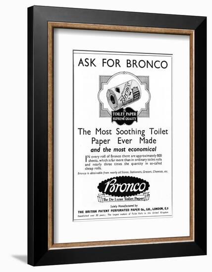 Bronco, Toilet, Paper, Advertisement-null-Framed Photographic Print