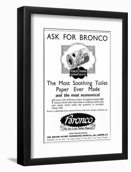 Bronco, Toilet, Paper, Advertisement-null-Framed Photographic Print