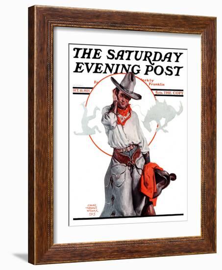 "Bronco Toss," Saturday Evening Post Cover, October 10, 1925-Edgar Franklin Wittmack-Framed Giclee Print