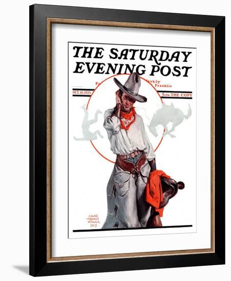 "Bronco Toss," Saturday Evening Post Cover, October 10, 1925-Edgar Franklin Wittmack-Framed Giclee Print