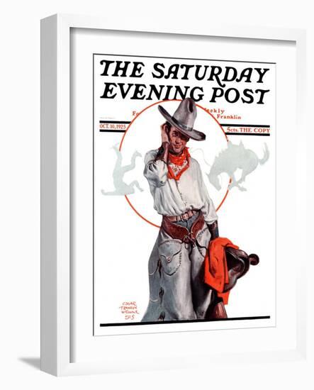 "Bronco Toss," Saturday Evening Post Cover, October 10, 1925-Edgar Franklin Wittmack-Framed Giclee Print