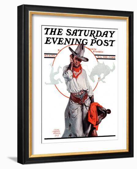 "Bronco Toss," Saturday Evening Post Cover, October 10, 1925-Edgar Franklin Wittmack-Framed Giclee Print