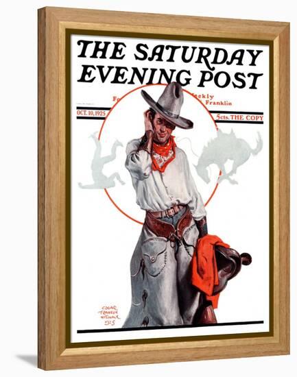 "Bronco Toss," Saturday Evening Post Cover, October 10, 1925-Edgar Franklin Wittmack-Framed Premier Image Canvas