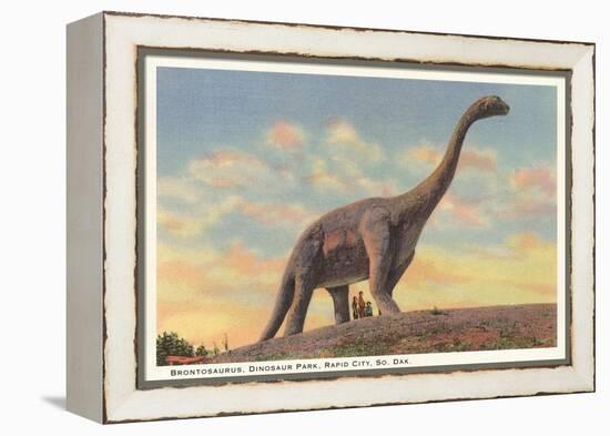 Brontosaurus, Dinosaur Park, Rapid City, South Dakota-null-Framed Stretched Canvas