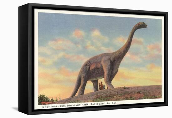 Brontosaurus, Dinosaur Park, Rapid City, South Dakota-null-Framed Stretched Canvas