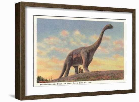 Brontosaurus, Dinosaur Park, Rapid City, South Dakota-null-Framed Art Print