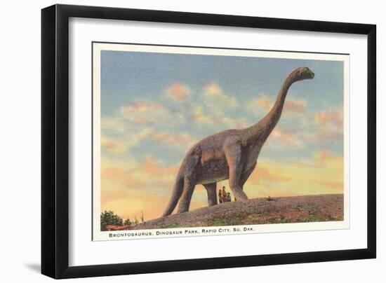 Brontosaurus, Dinosaur Park, Rapid City, South Dakota-null-Framed Art Print