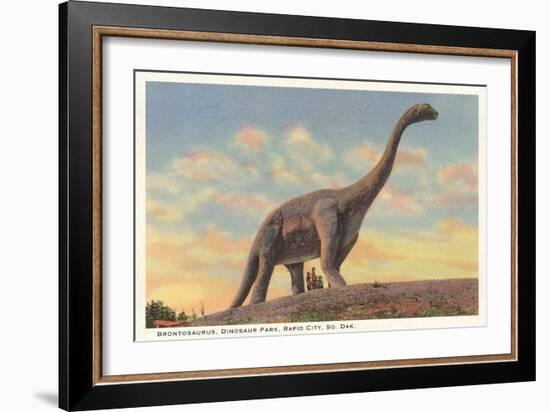 Brontosaurus, Dinosaur Park, Rapid City, South Dakota-null-Framed Art Print
