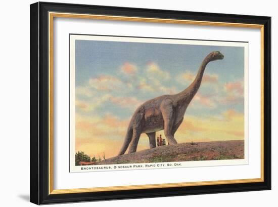 Brontosaurus, Dinosaur Park, Rapid City, South Dakota-null-Framed Art Print