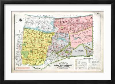 Framed New York City Map Dyptich, Wall Art