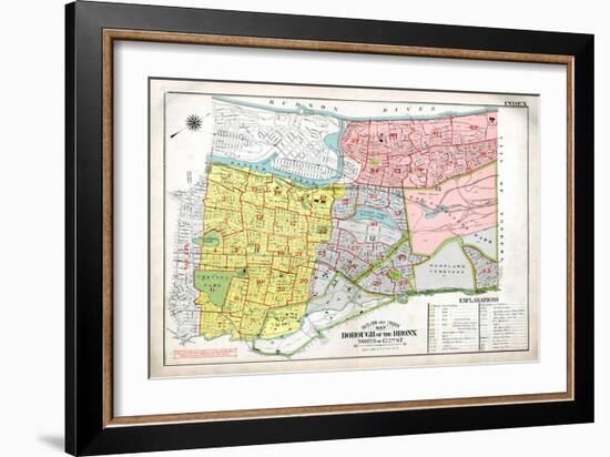 Bronx Index Map, 1938-null-Framed Giclee Print