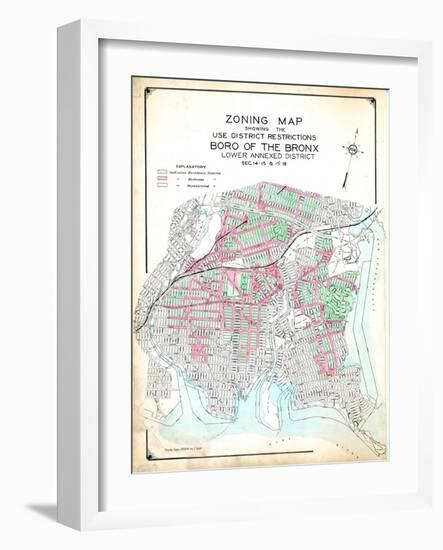 Bronx Zoning Map-null-Framed Giclee Print