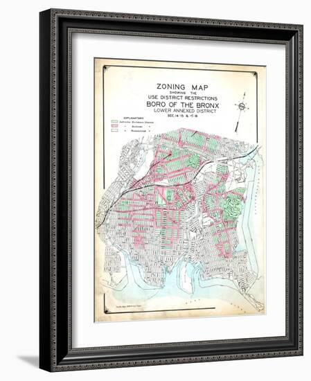 Bronx Zoning Map-null-Framed Giclee Print