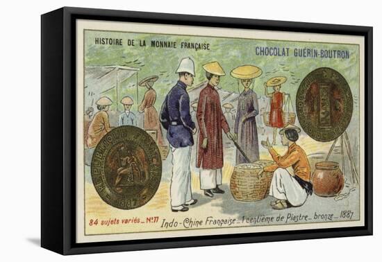 Bronze 1 Centime of a Piastre, French Indochina, 1887-null-Framed Premier Image Canvas