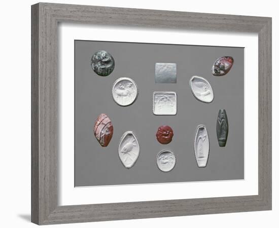 Bronze Age Seal Stones and Impressions, Cretan, C.1600 BC-Moretto Da Brescia-Framed Giclee Print