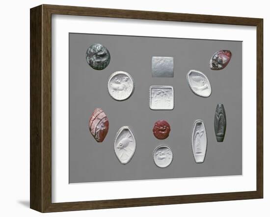 Bronze Age Seal Stones and Impressions, Cretan, C.1600 BC-Moretto Da Brescia-Framed Giclee Print