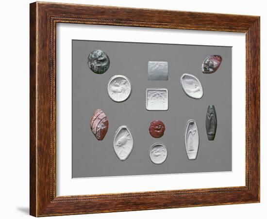 Bronze Age Seal Stones and Impressions, Cretan, C.1600 BC-Moretto Da Brescia-Framed Giclee Print