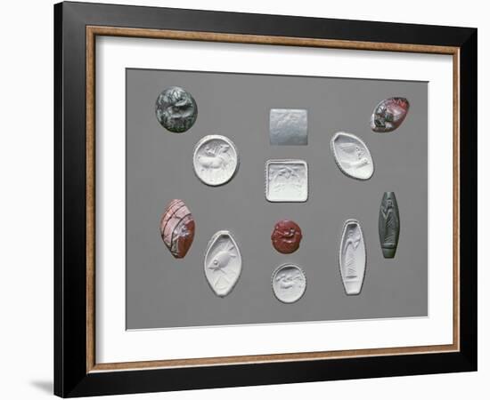 Bronze Age Seal Stones and Impressions, Cretan, C.1600 BC-Moretto Da Brescia-Framed Giclee Print