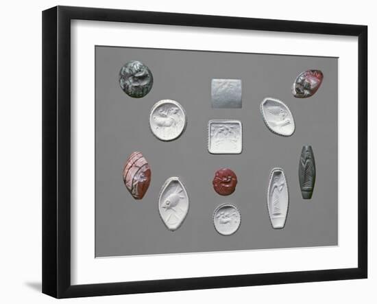 Bronze Age Seal Stones and Impressions, Cretan, C.1600 BC-Moretto Da Brescia-Framed Giclee Print