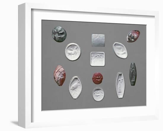 Bronze Age Seal Stones and Impressions, Cretan, C.1600 BC-Moretto Da Brescia-Framed Giclee Print