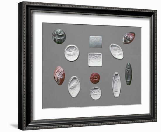 Bronze Age Seal Stones and Impressions, Cretan, C.1600 BC-Moretto Da Brescia-Framed Giclee Print