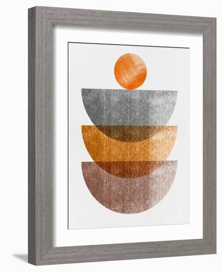 Bronze and Gray Half Moons-Eline Isaksen-Framed Art Print