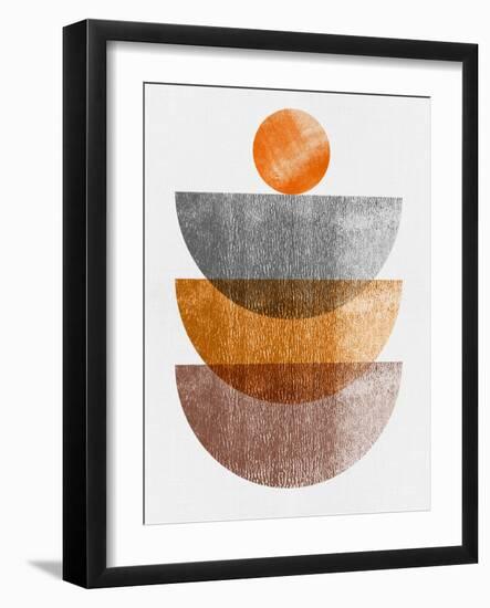 Bronze and Gray Half Moons-Eline Isaksen-Framed Art Print