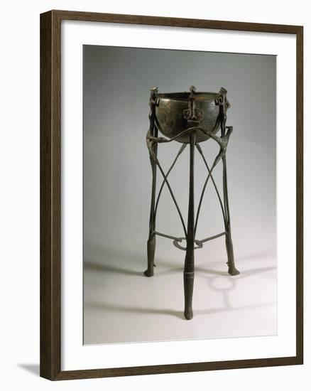 Bronze and Iron Tripod Cauldron Decorated with Animal and Human Figures-null-Framed Giclee Print