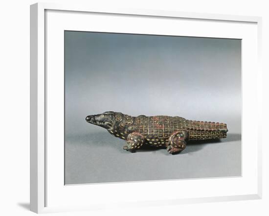 Bronze and Nielloed Electrum Crocodile Figure, from Faiyum, Middle Kingdom-null-Framed Giclee Print