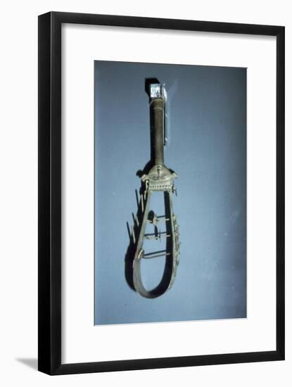 Bronze arched sistrum with Hathor head decoration, late Period, after 600BC-Unknown-Framed Giclee Print