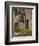 Bronze Bell, Geraniums and Farmhouse, Tuscany, Italy-Merrill Images-Framed Photographic Print