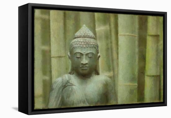 Bronze Buddha With Bamboo-Cora Niele-Framed Premier Image Canvas