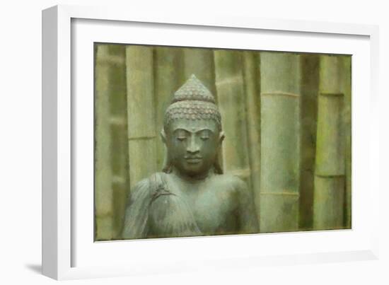 Bronze Buddha With Bamboo-Cora Niele-Framed Giclee Print