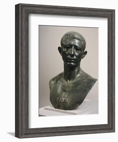 Bronze Bust of Cato the Younger, 60 A.D., House of Venus, from Volubilis-null-Framed Giclee Print