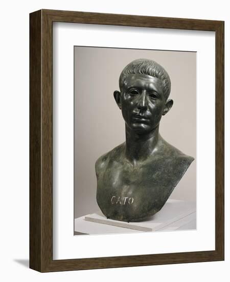 Bronze Bust of Cato the Younger, 60 A.D., House of Venus, from Volubilis-null-Framed Giclee Print