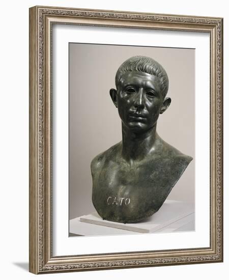 Bronze Bust of Cato the Younger, 60 A.D., House of Venus, from Volubilis-null-Framed Giclee Print