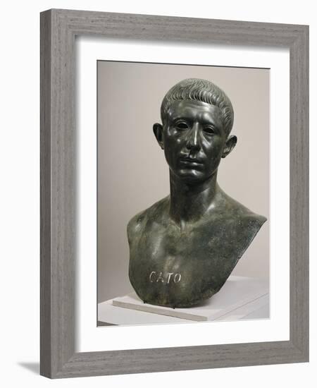 Bronze Bust of Cato the Younger, 60 A.D., House of Venus, from Volubilis-null-Framed Giclee Print