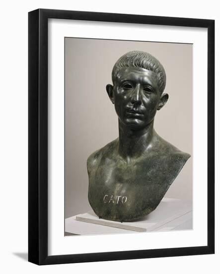 Bronze Bust of Cato the Younger, 60 A.D., House of Venus, from Volubilis-null-Framed Giclee Print