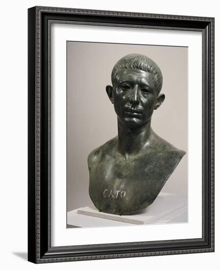 Bronze Bust of Cato the Younger, 60 A.D., House of Venus, from Volubilis-null-Framed Giclee Print