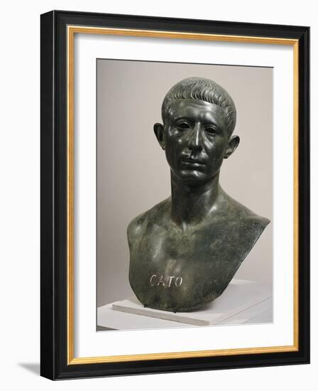 Bronze Bust of Cato the Younger, 60 A.D., House of Venus, from Volubilis-null-Framed Giclee Print