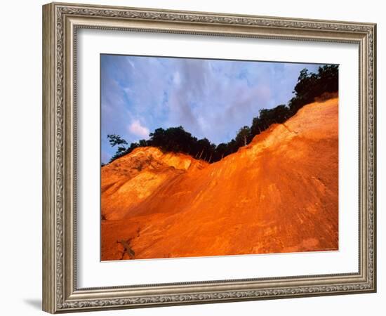 Bronze Cliffside in Dusk Light, Jasmund National Park, Island of Ruegen, Germany-Christian Ziegler-Framed Photographic Print