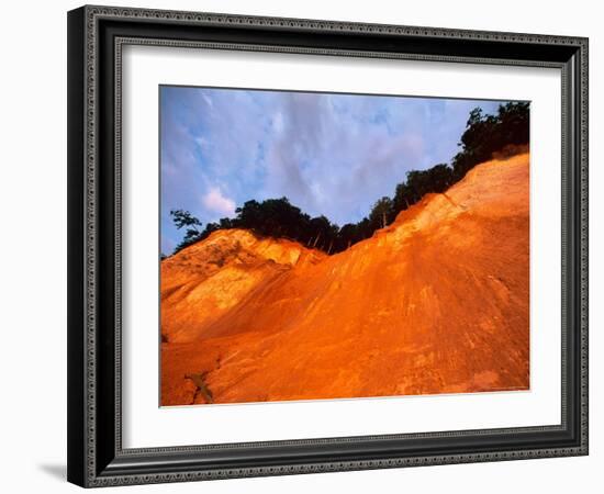 Bronze Cliffside in Dusk Light, Jasmund National Park, Island of Ruegen, Germany-Christian Ziegler-Framed Photographic Print