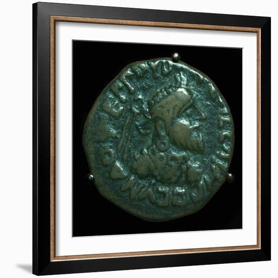 Bronze coin of the Parthian King Gondophares. Artist: Unknown-Unknown-Framed Giclee Print