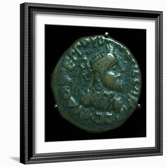 Bronze coin of the Parthian King Gondophares. Artist: Unknown-Unknown-Framed Giclee Print