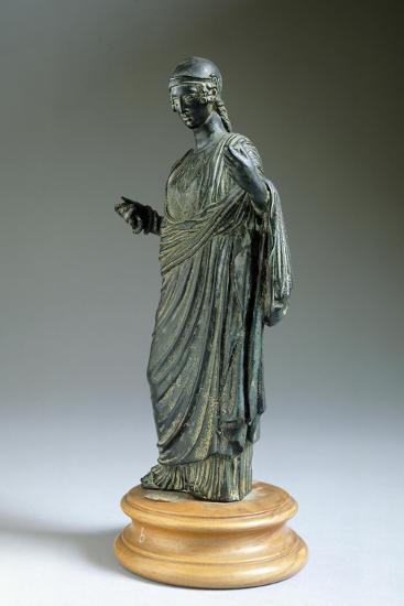 'Bronze Depicting a Woman Wearing a Toga, Front View. Etruscan ...