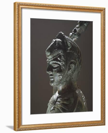 Bronze Depicting Hercules in Battle, Detail of the Head, from the Sanctuary of Villa Cassarini-null-Framed Giclee Print